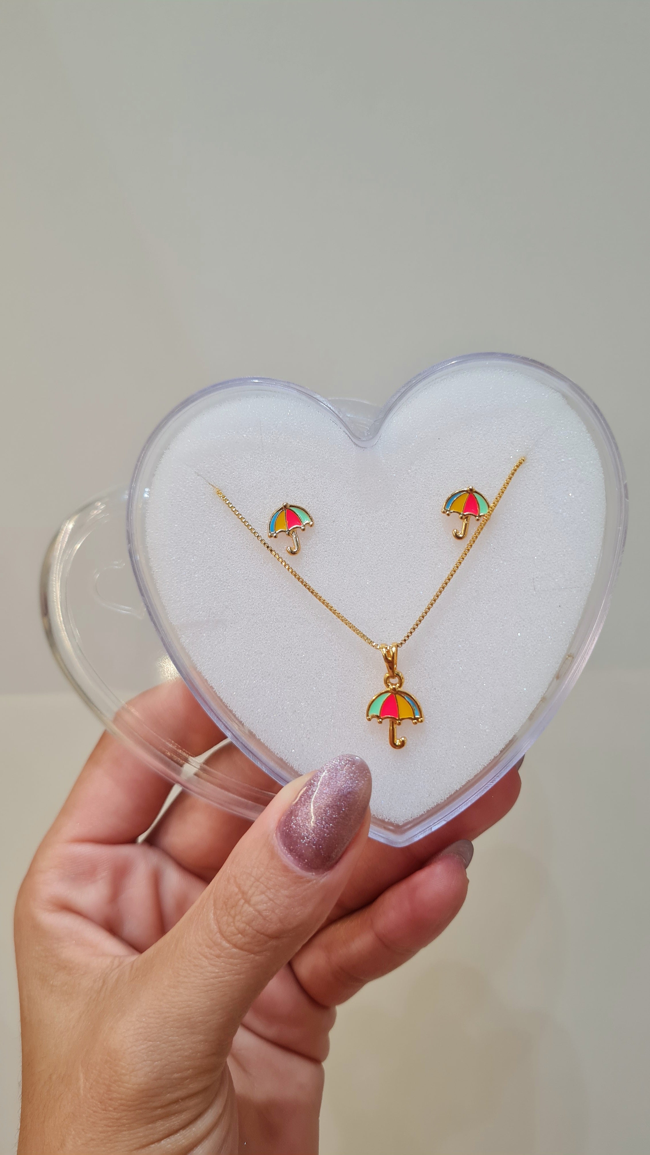 Conjunto Infantil Guarda-Chuva Colorido