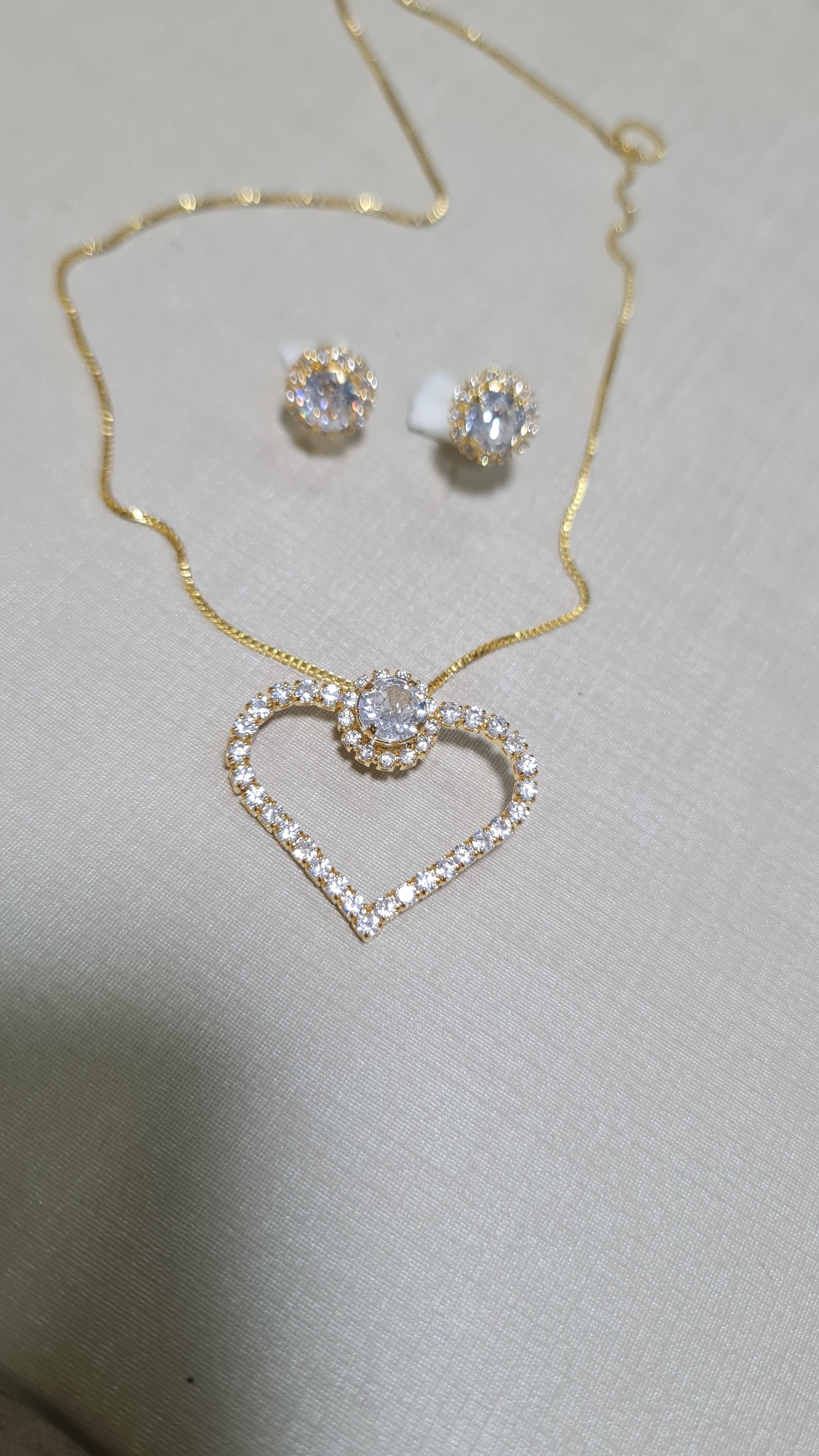 Conjunto Coração Cravejado