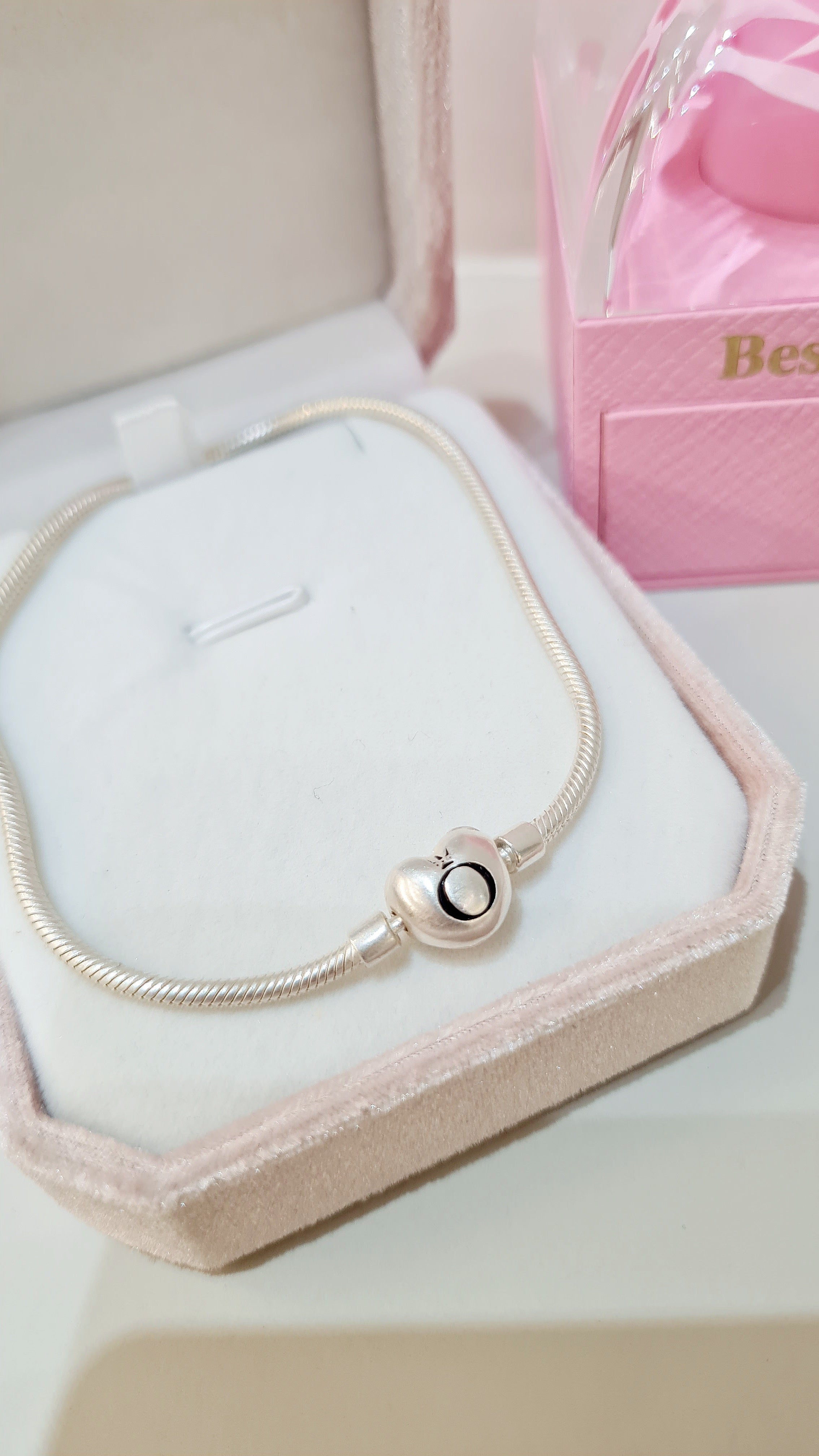 Pulseira em Prata 925 – Estilo Pandora Coração Clássico