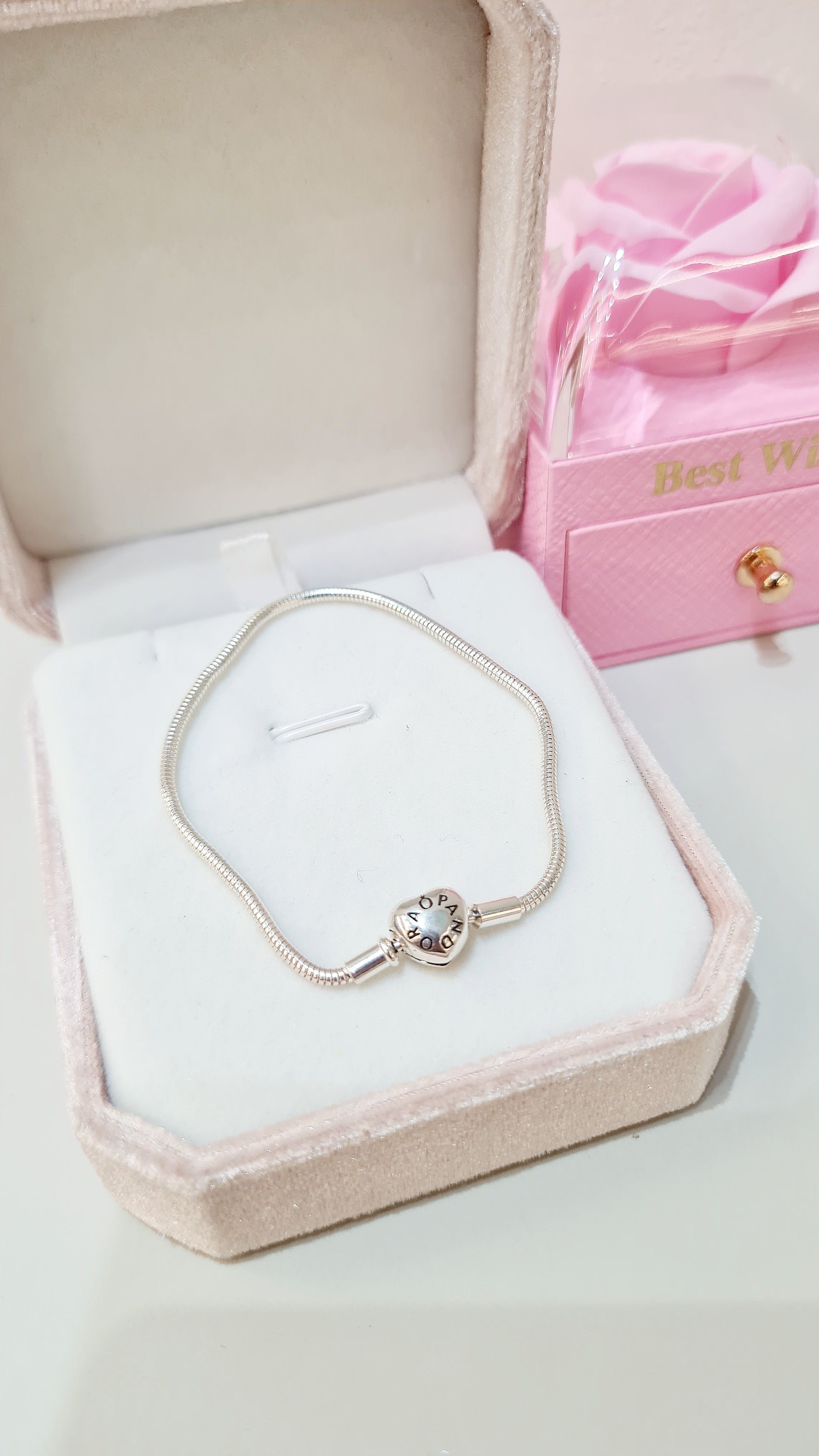 Pulseira em Prata 925 – Modelo Pandora Coração