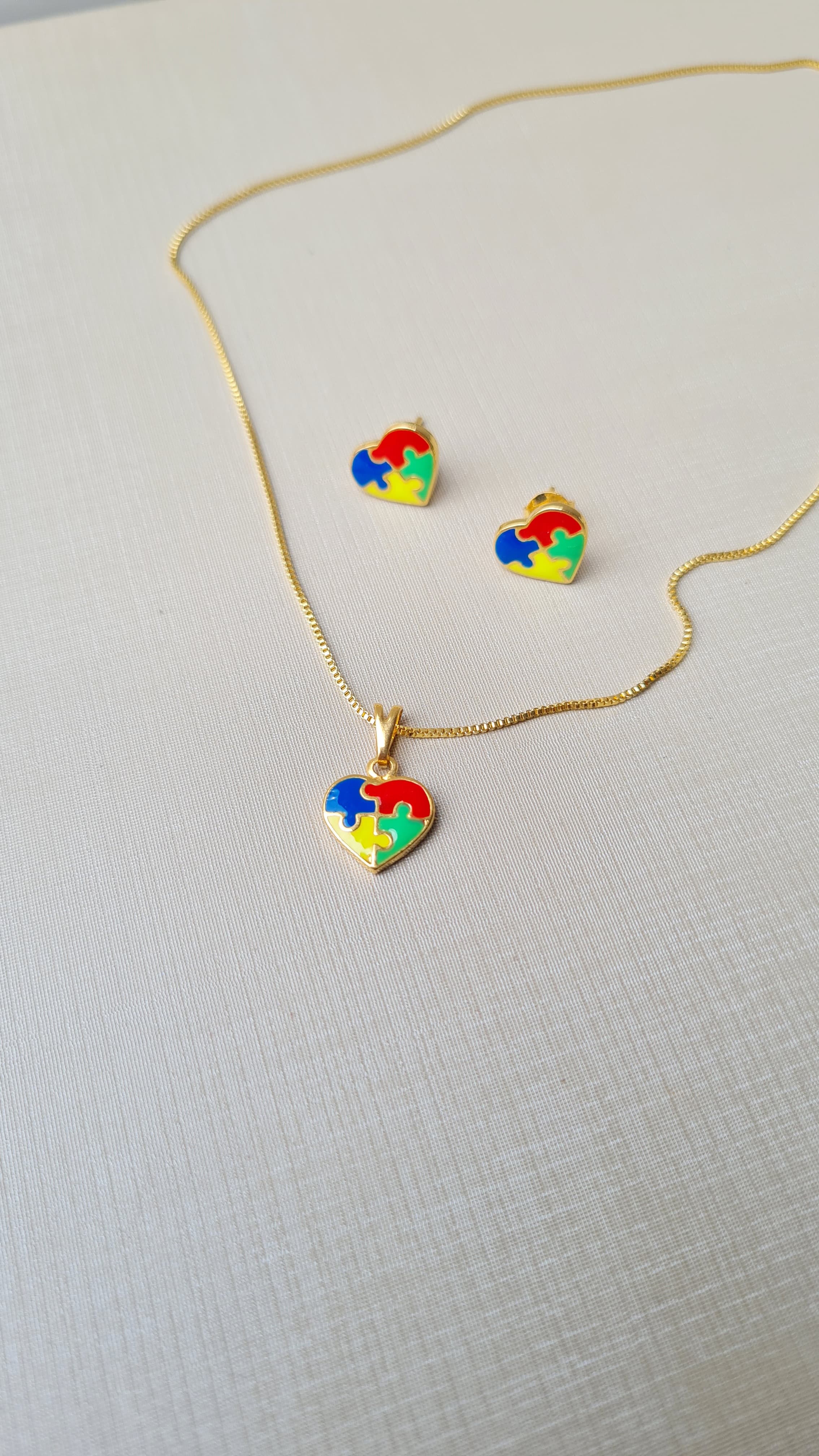 Conjunto Infantil Coração Quebra-Cabeça