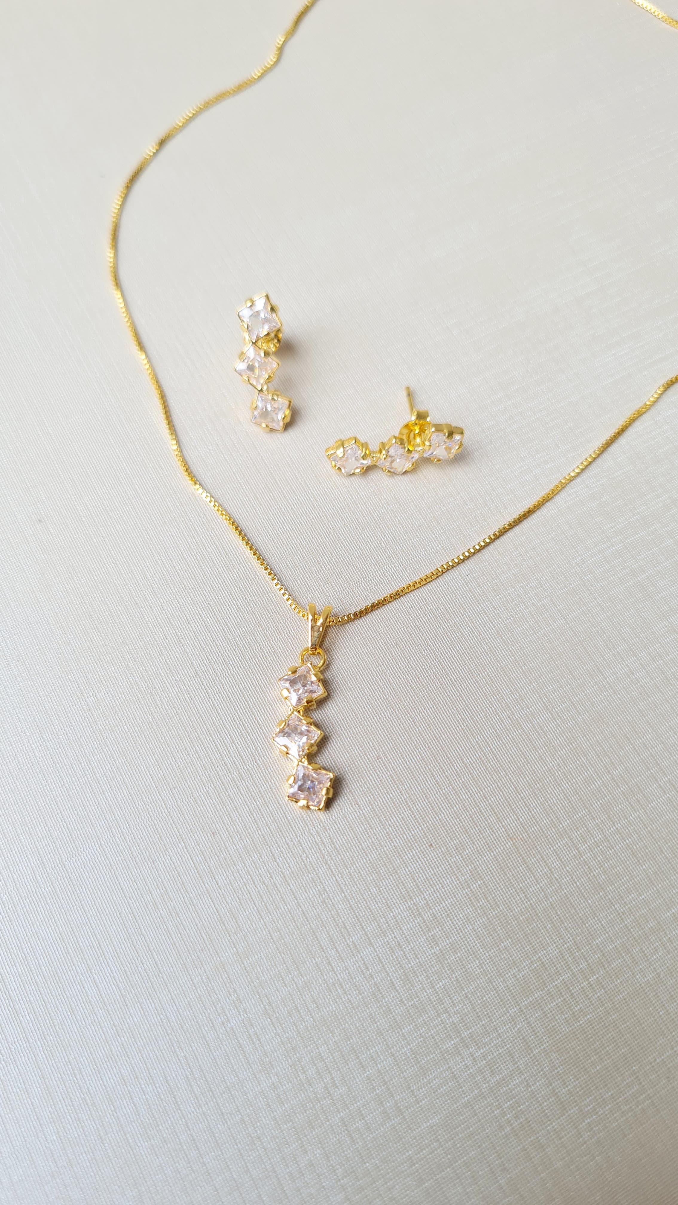 Conjunto Zircônias Quadradas