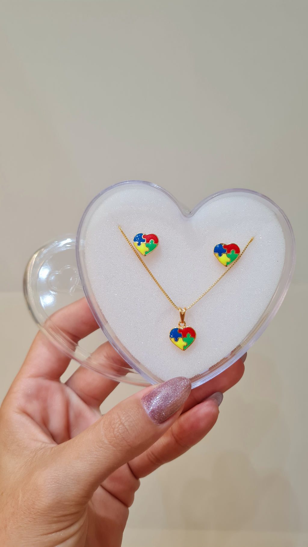 Conjunto Infantil Coração Quebra-Cabeça