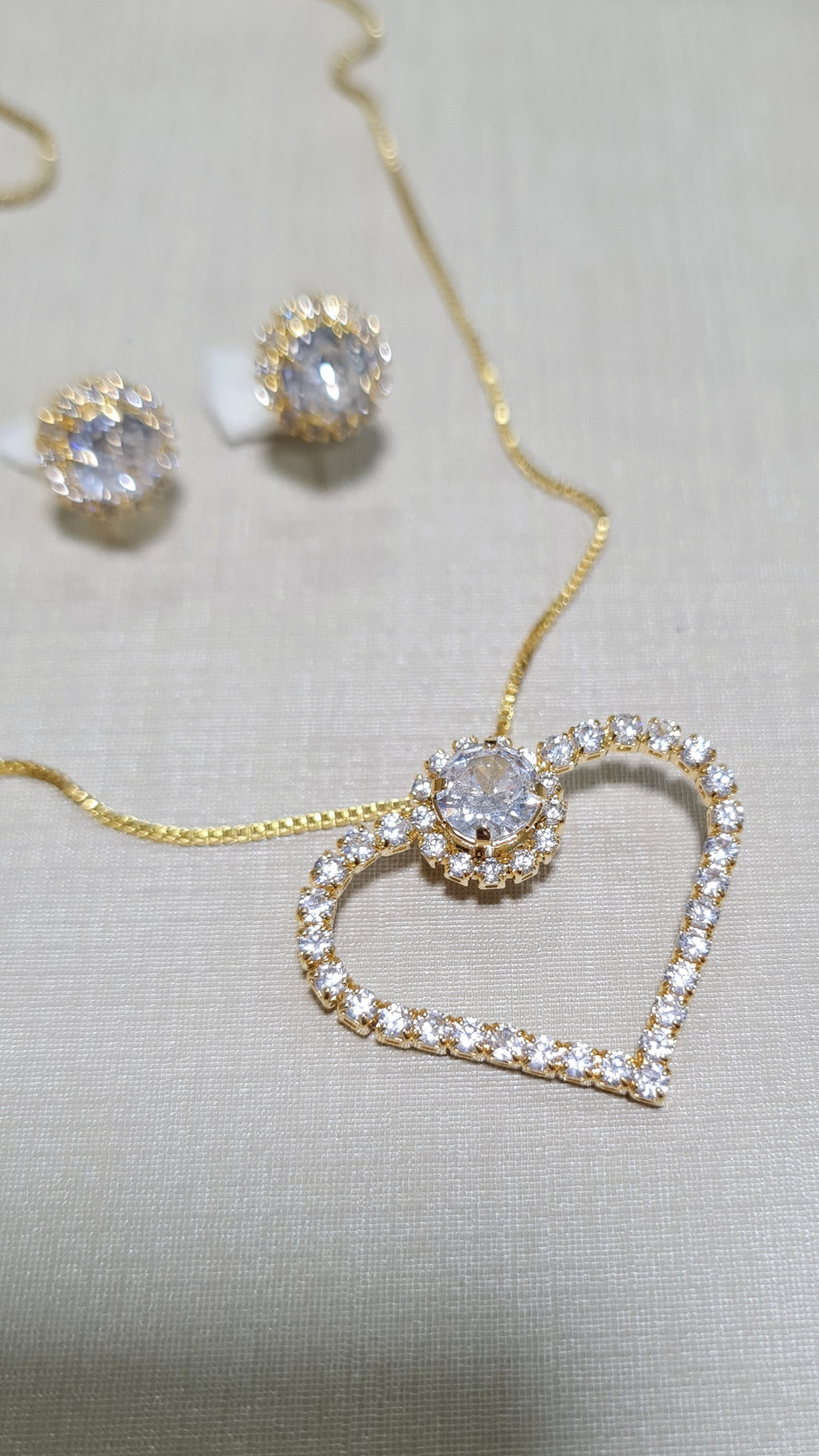 Conjunto Coração Cravejado