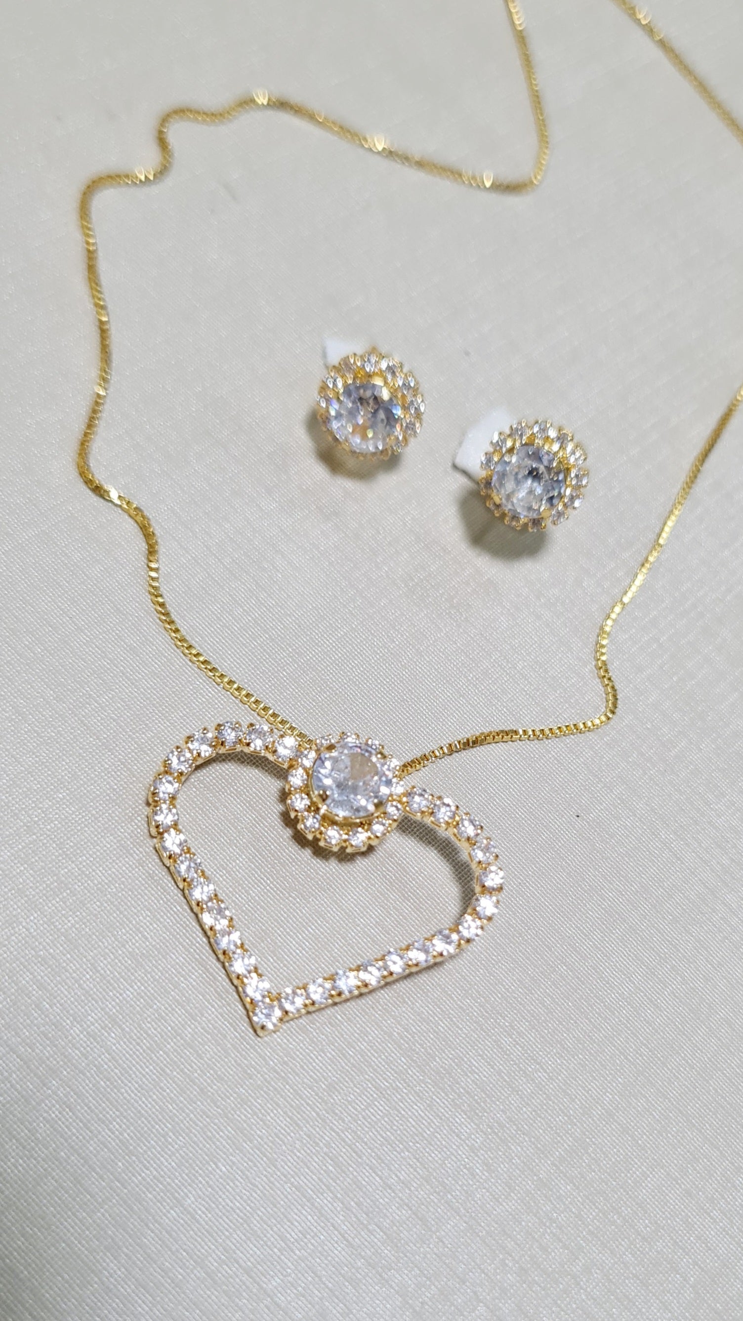 Conjunto Coração Cravejado