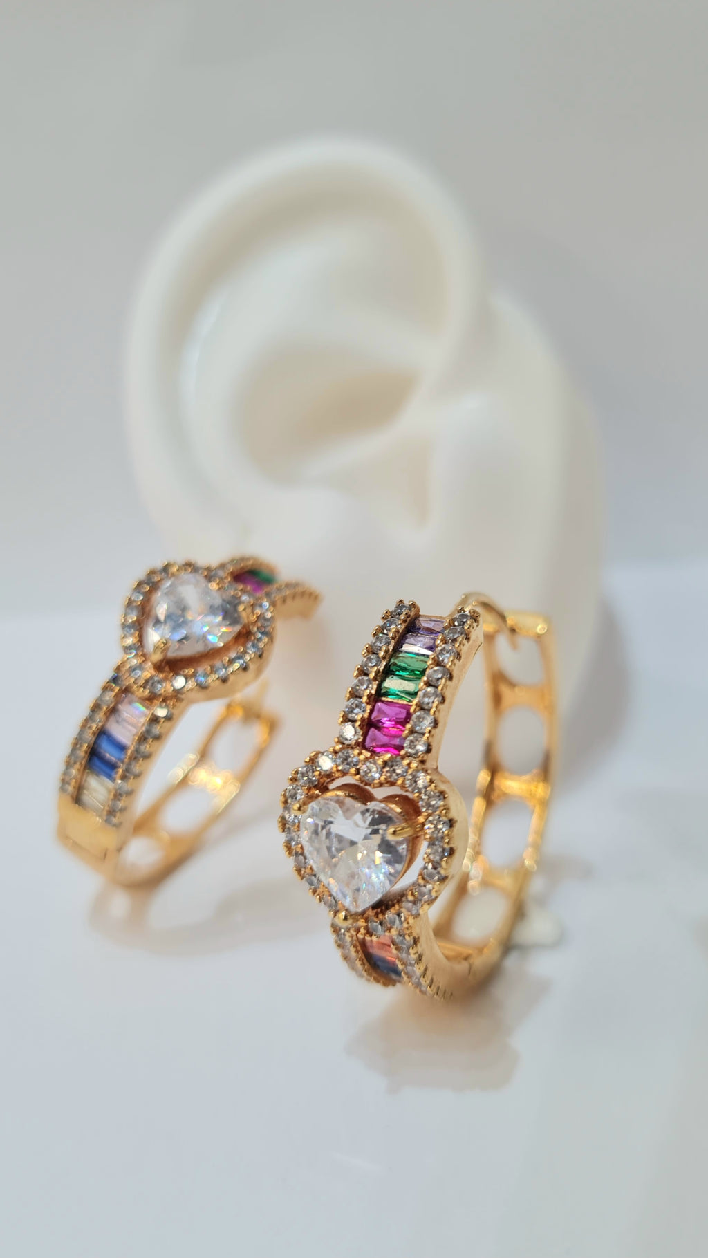 Brinco Coração Rainbow