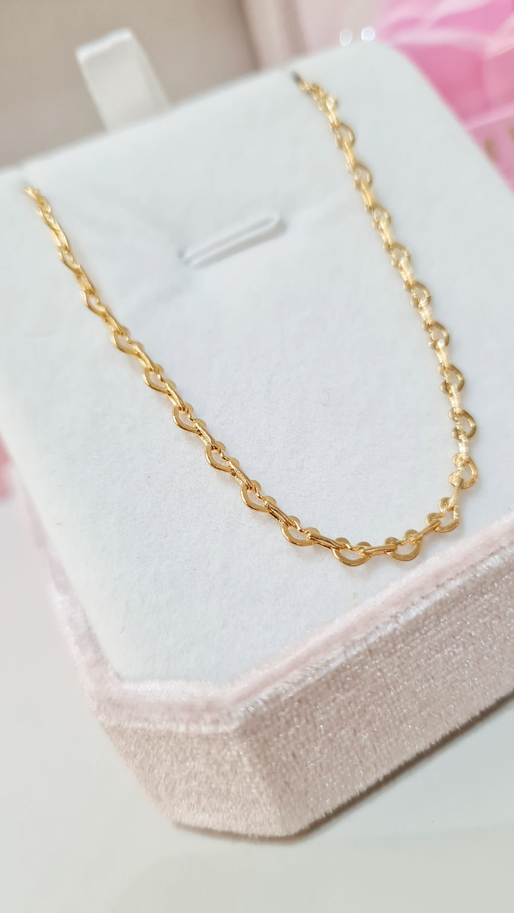 Corrente Mini Corações Vazado