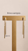 Brinco 2 Fios Cravejado Semijoia