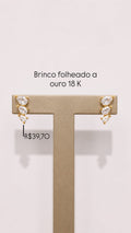 Brinco 3 Gota Ponto de luz Folheado
