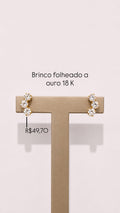 Brinco 3 Ponto de Luz Folheado