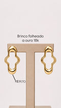 Brinco Organico 4 pontas Folheado