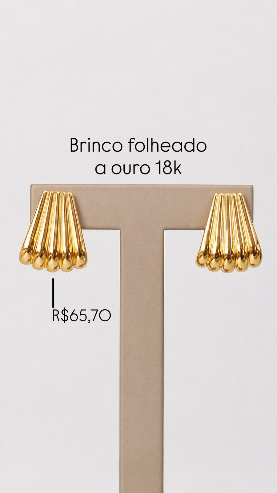 Brinco  Cinco Fios Folheado