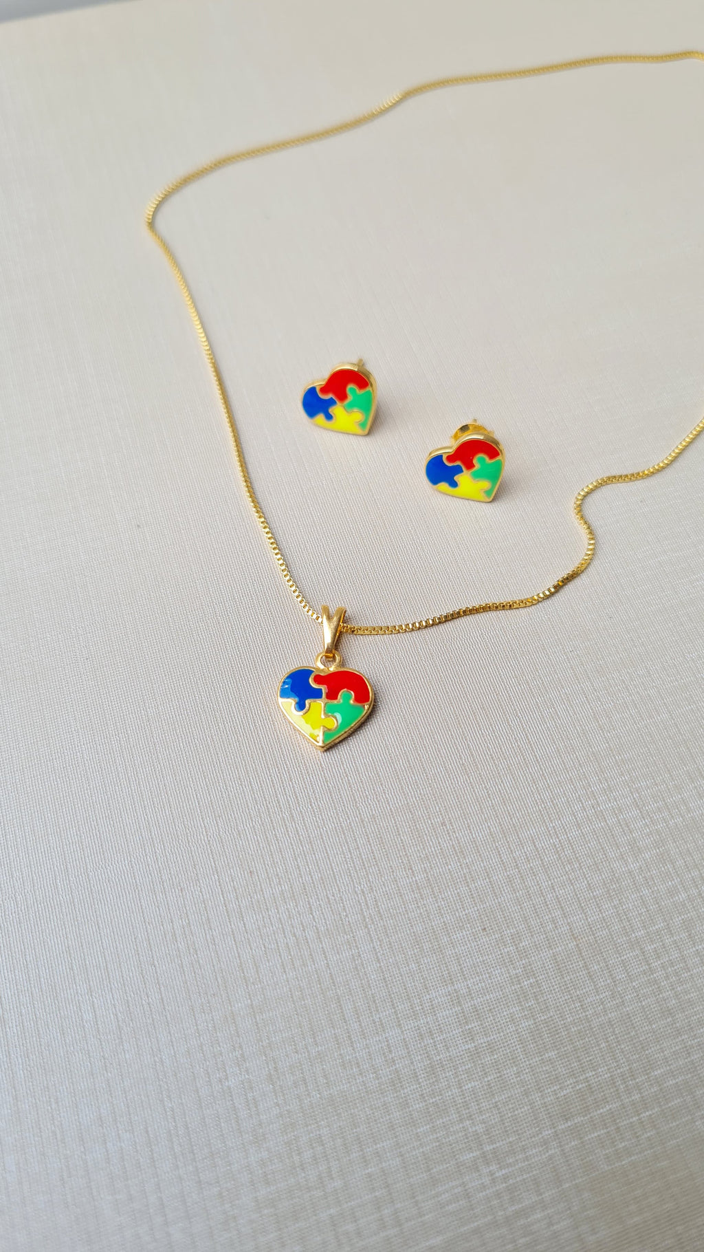 Conjunto Infantil Coração Quebra-Cabeça