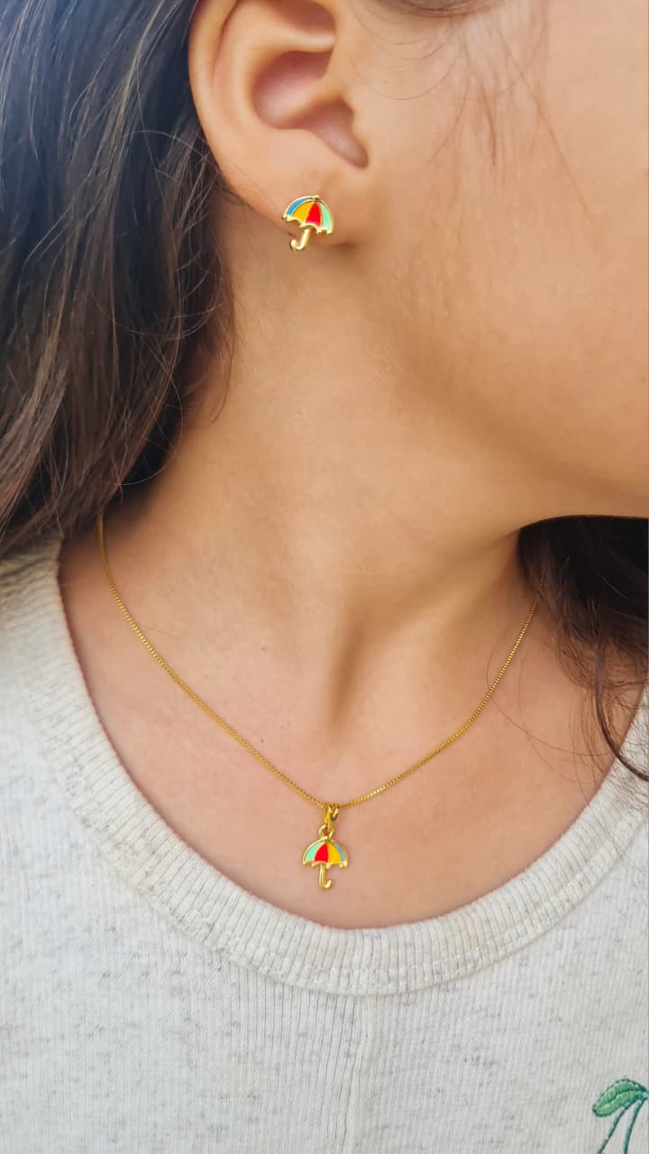 Conjunto Infantil Guarda-Chuva Colorido