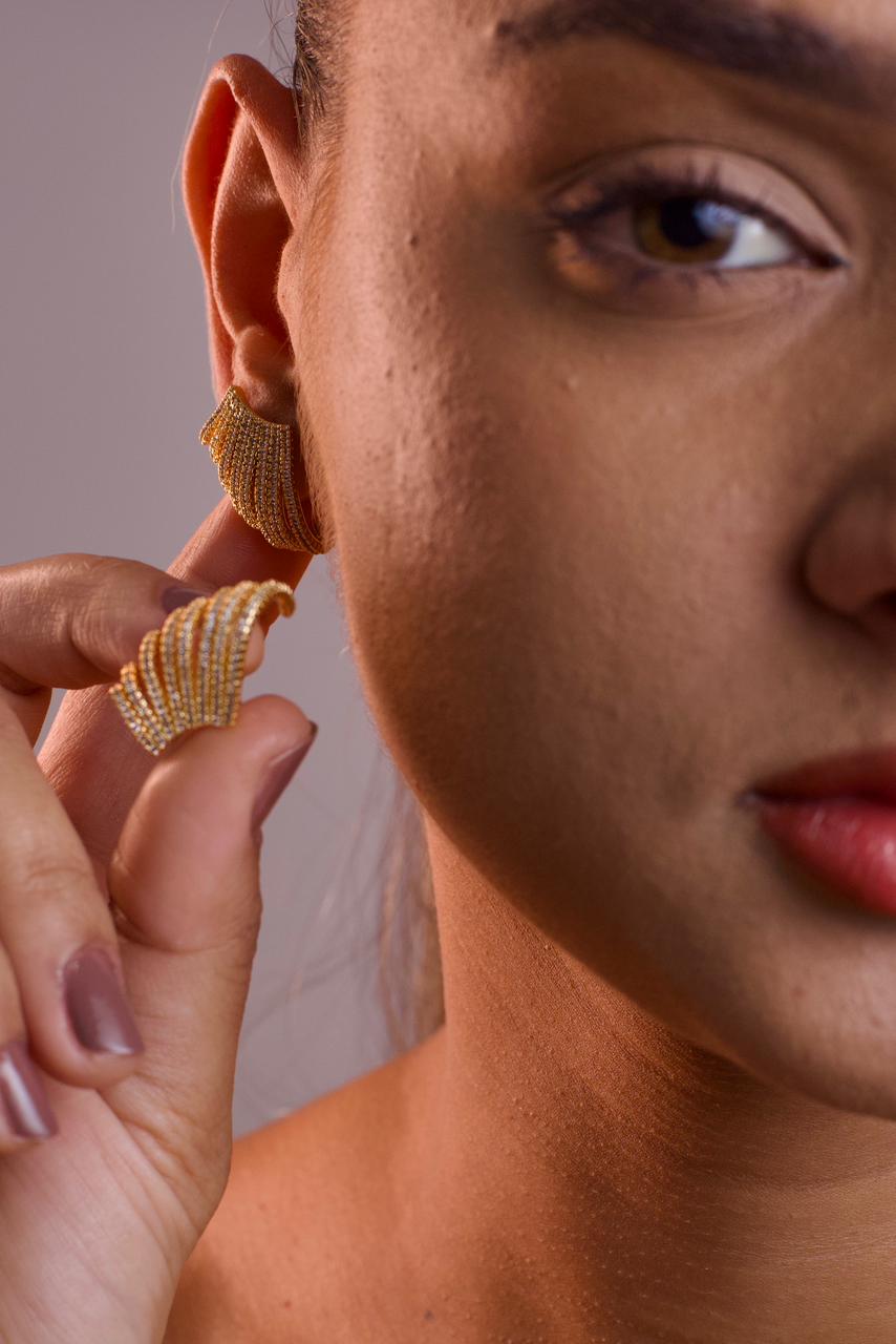 Brinco Semi-Joia Banhado a Ouro 18k – Antialérgico