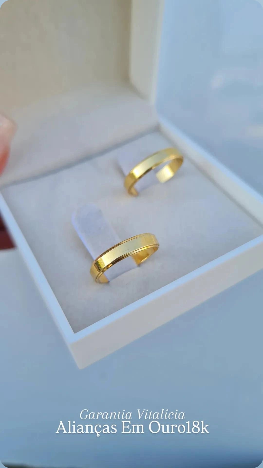 Aliança em Ouro 18k – Modelo Quina Quebrada 3mm (Unidade)