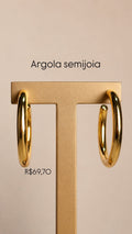 Brinco Argola tubo Fina G Folheado