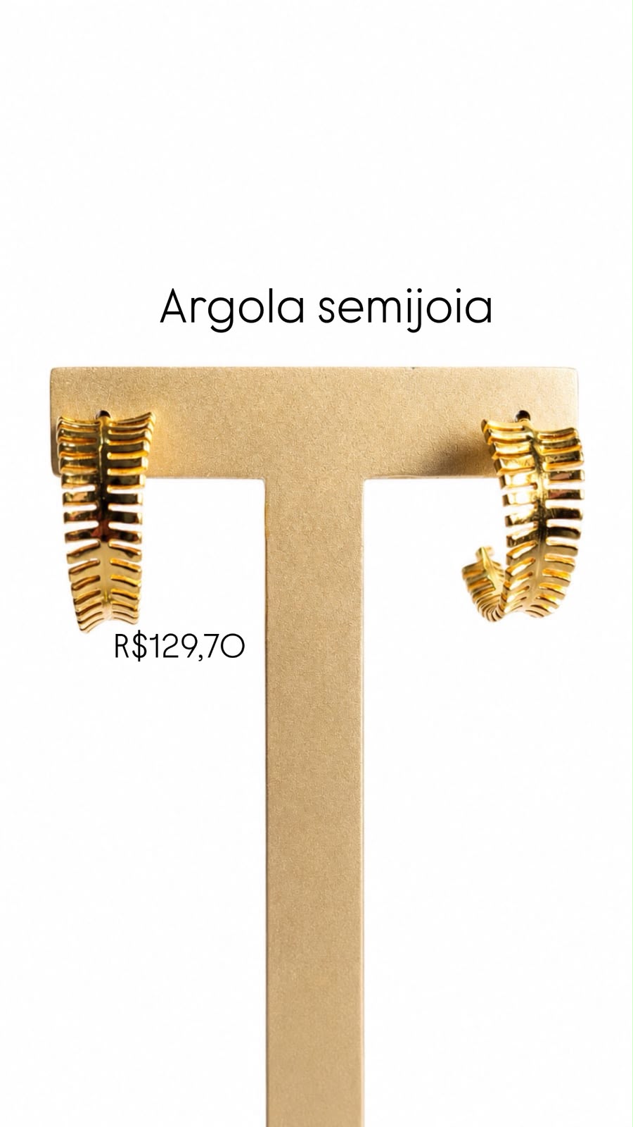 Brinco Argola Escama Média Semijoia