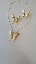 Conjunto Borboleta Realista Semijoia