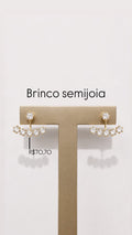 Brinco Ear Jacket 2 em 1  Semijoia