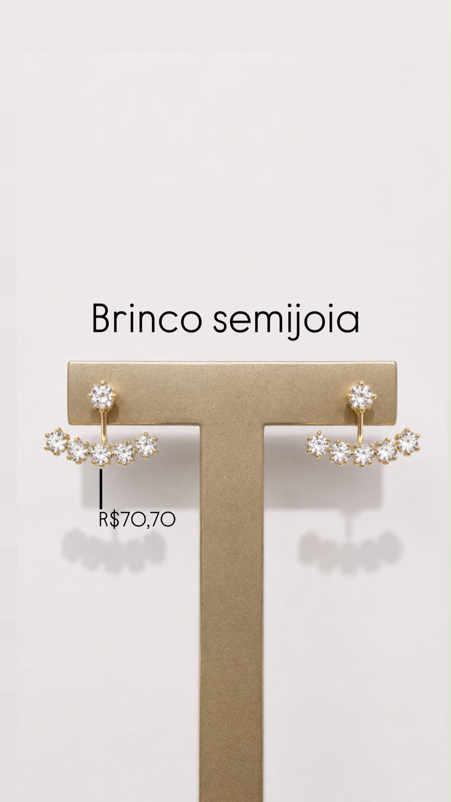 Brinco Ear Jacket 2 em 1  Semijoia