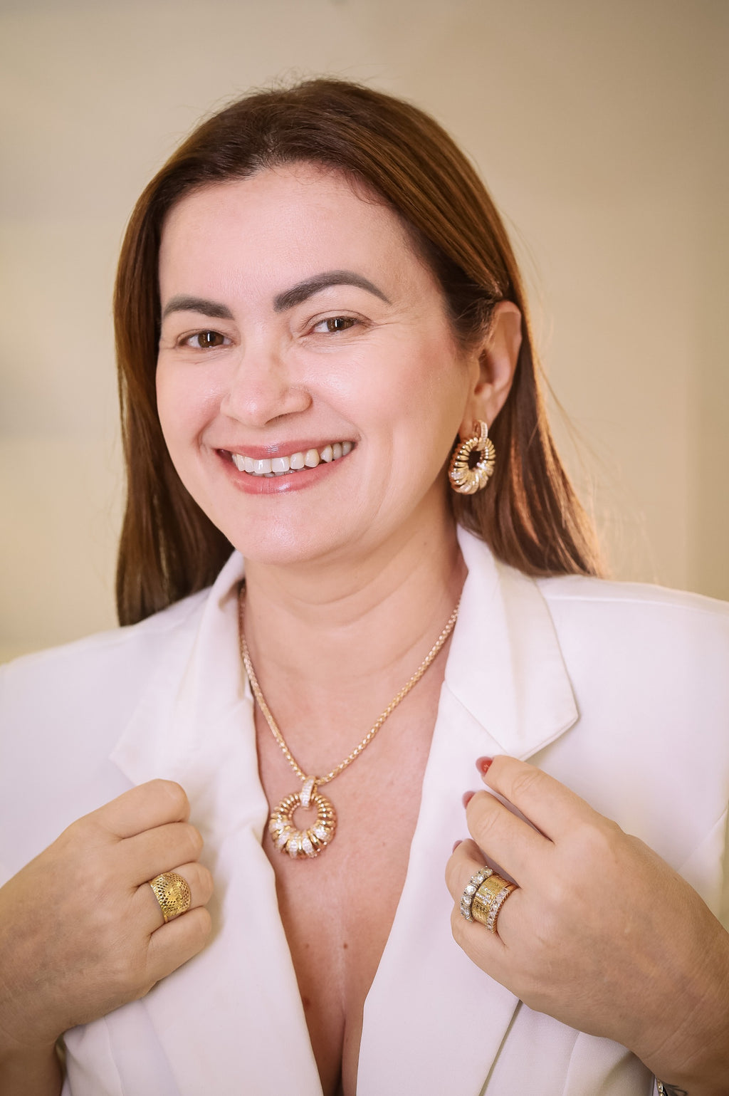 Conjunto Luxo Texturizada Semijoias