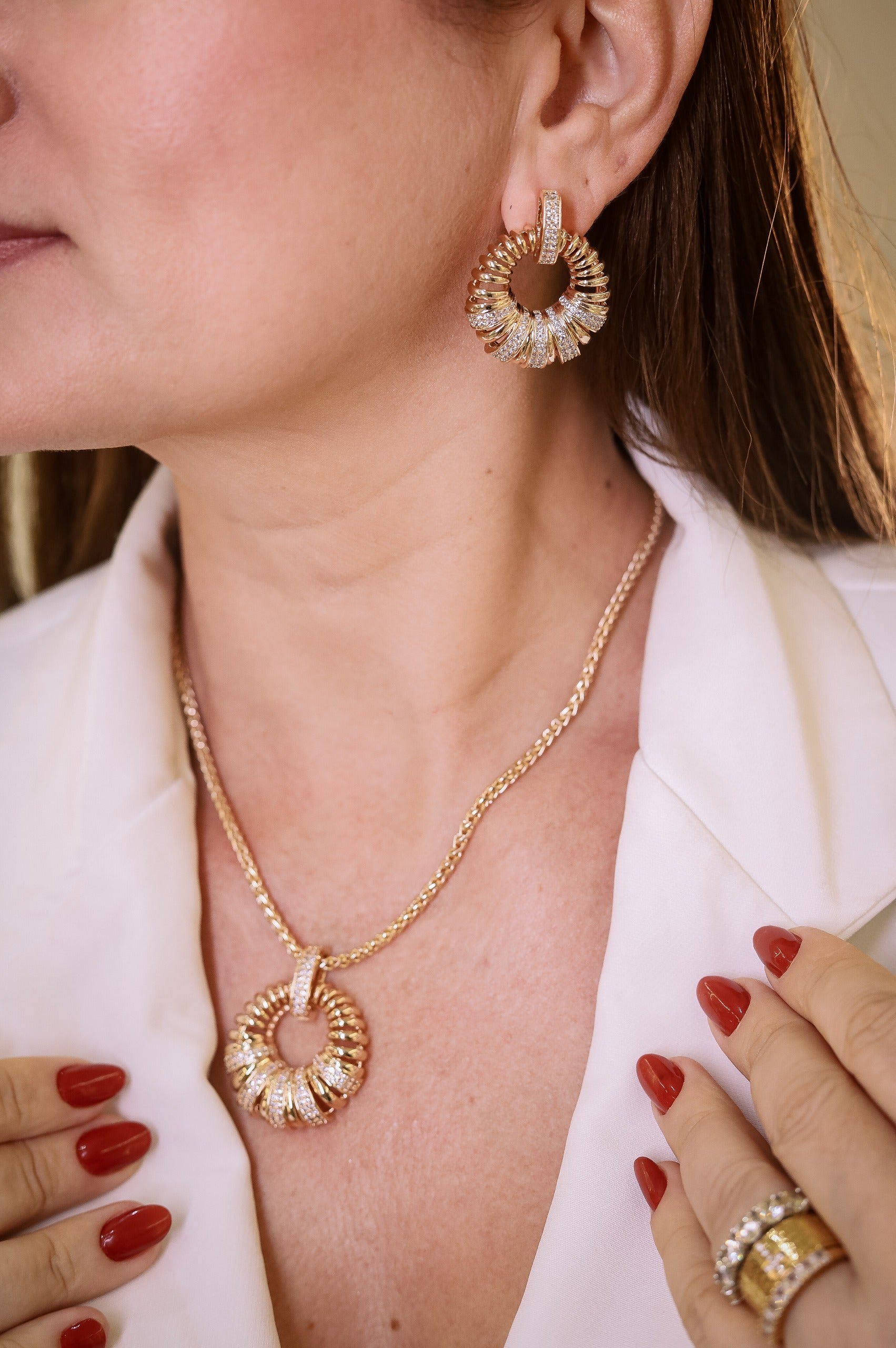 Conjunto Luxo Texturizada Semijoias
