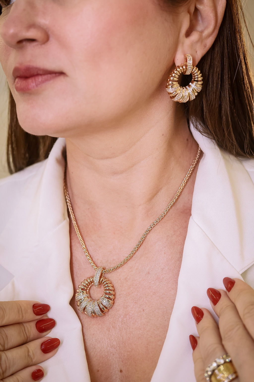 Conjunto Luxo Texturizada Semijoias