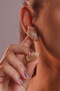 Brinco Ear Cuff 8 fios Cravejada Zirconia Semijoia