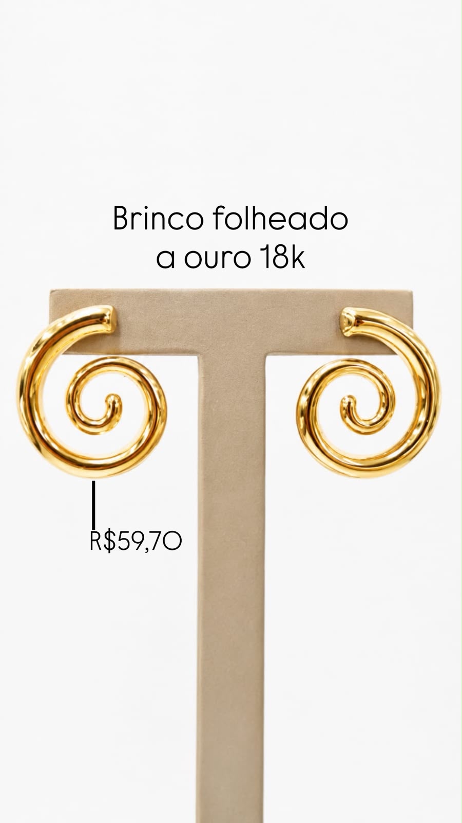 Brinco Caracol Folheado