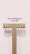 Brinco Ear Cuff 3Estrelas Folheado