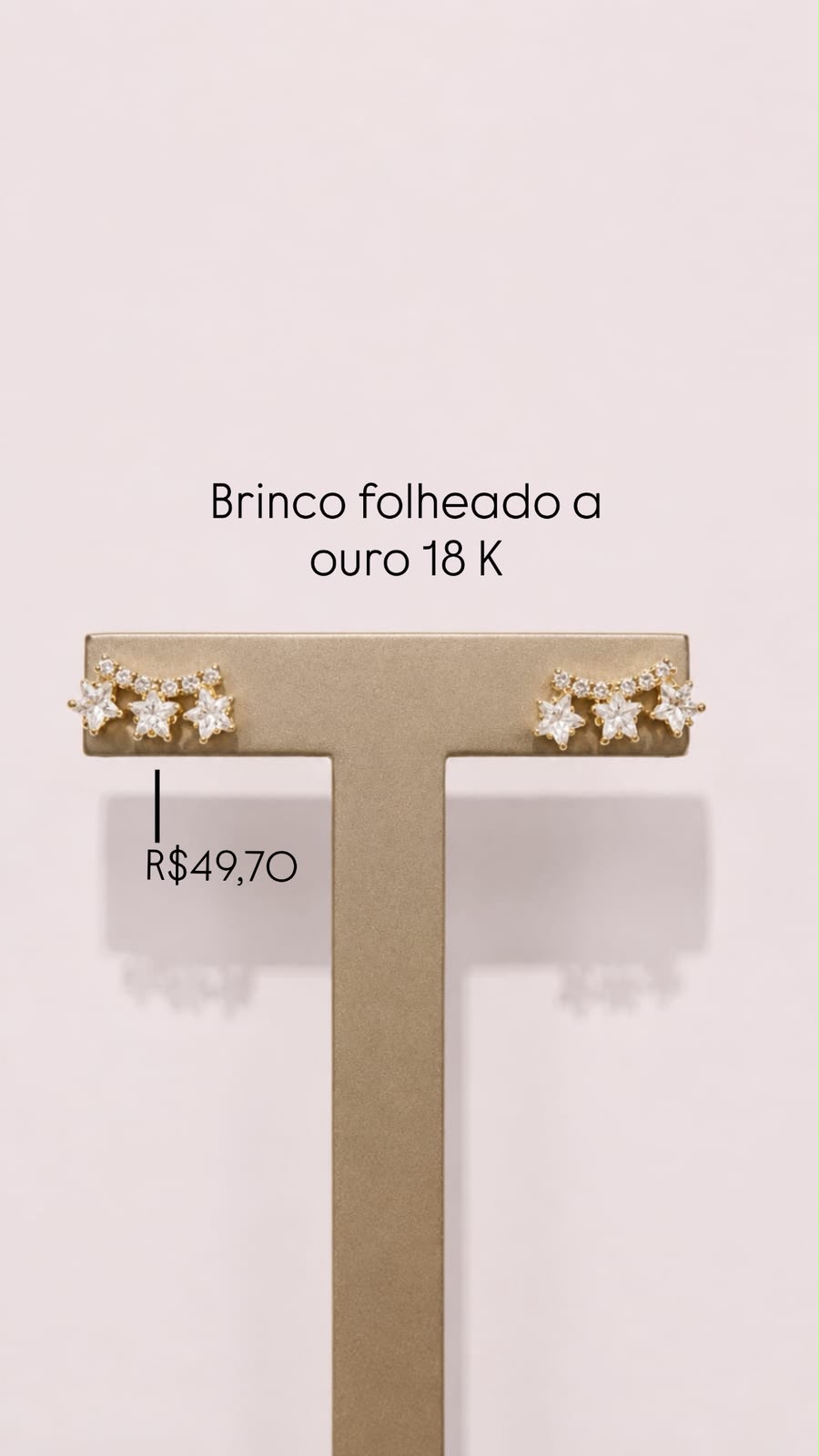 Brinco Ear Cuff 3Estrelas Folheado