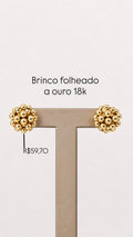Brinco Esfera de Bolinhas Folheado