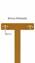 Brinco Olho Grego Cravejado Folheado