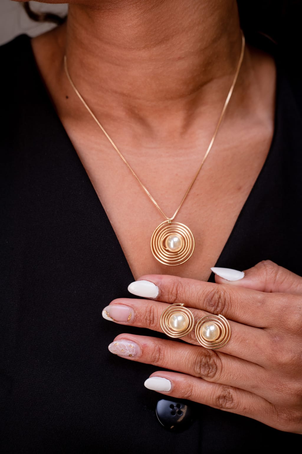 Conjunto Espiral com Perola