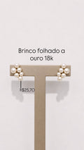 Brinco Ear Cuff 6 Pérola Folheado