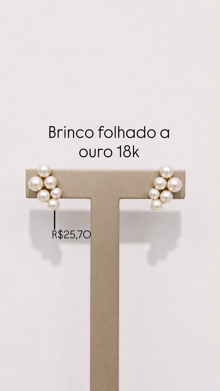 Brinco Ear Cuff 6 Pérola Folheado