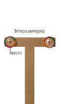 Brinco Pizza Cravejada Semijoia