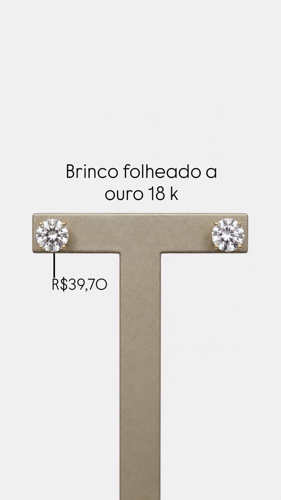 Brinco Ponto de Luz GG Folheado