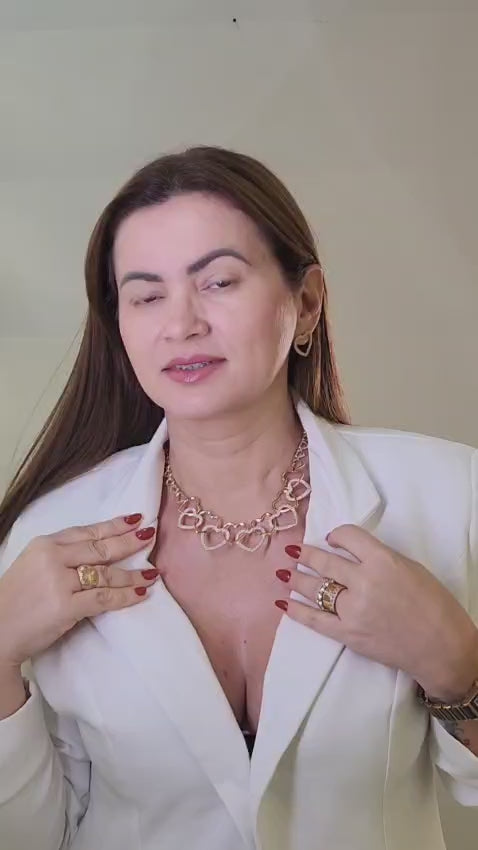 Conjunto Corações Cravejados em Zircônia – Semijoia