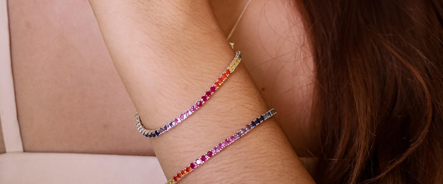 Pulseira Riviera Colors em Prata 925