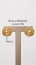 Brinco Concha com Miolo de Pérola Folheado