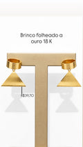 Brinco Orgânico Triângulo Folheado